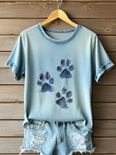 Damen Jeans-Pfote T-Shirt